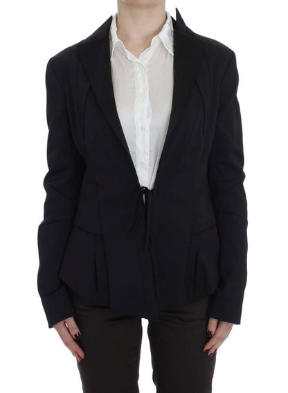  - Elegant Black Stretch Blazer Jacket