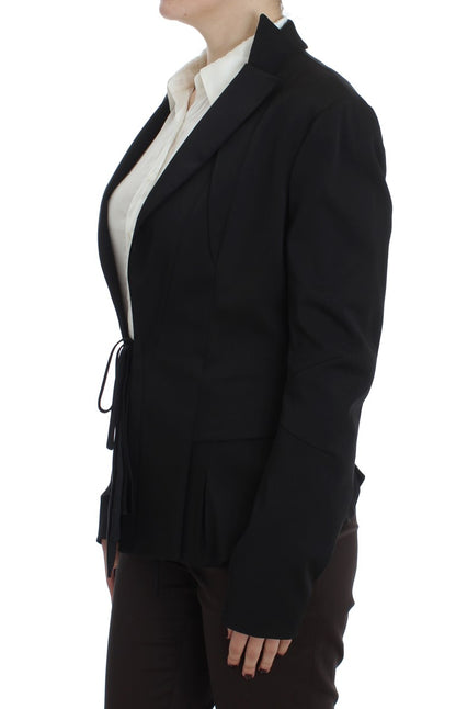  - Elegant Black Stretch Blazer Jacket