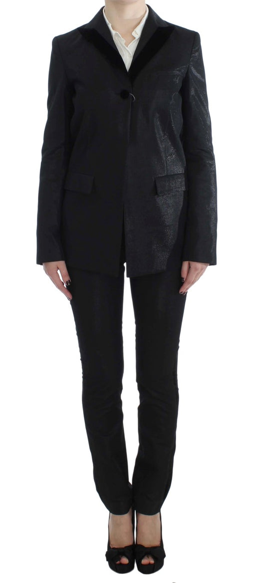  - Elegant Three-Piece Black Pants Suit