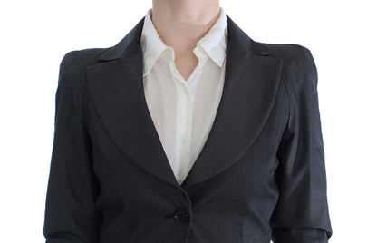  - Chic Gray Cotton Blend Pantsuit Ensemble