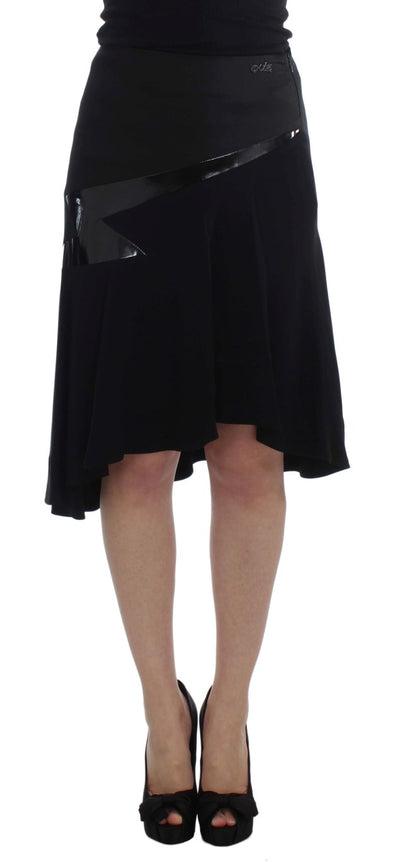  - Chic Black and Blue Cotton Blend Skirt