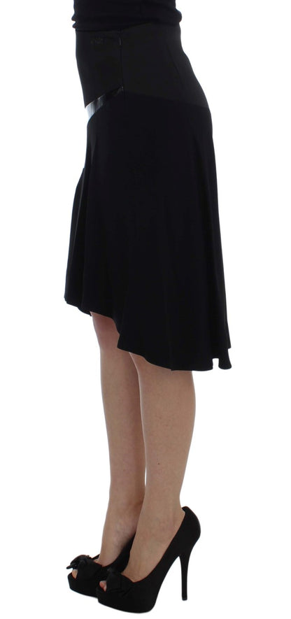  - Chic Black and Blue Cotton Blend Skirt