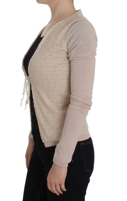 Elegant Pink Wrap Sweater Cotton Knit - The Luxe Alliance