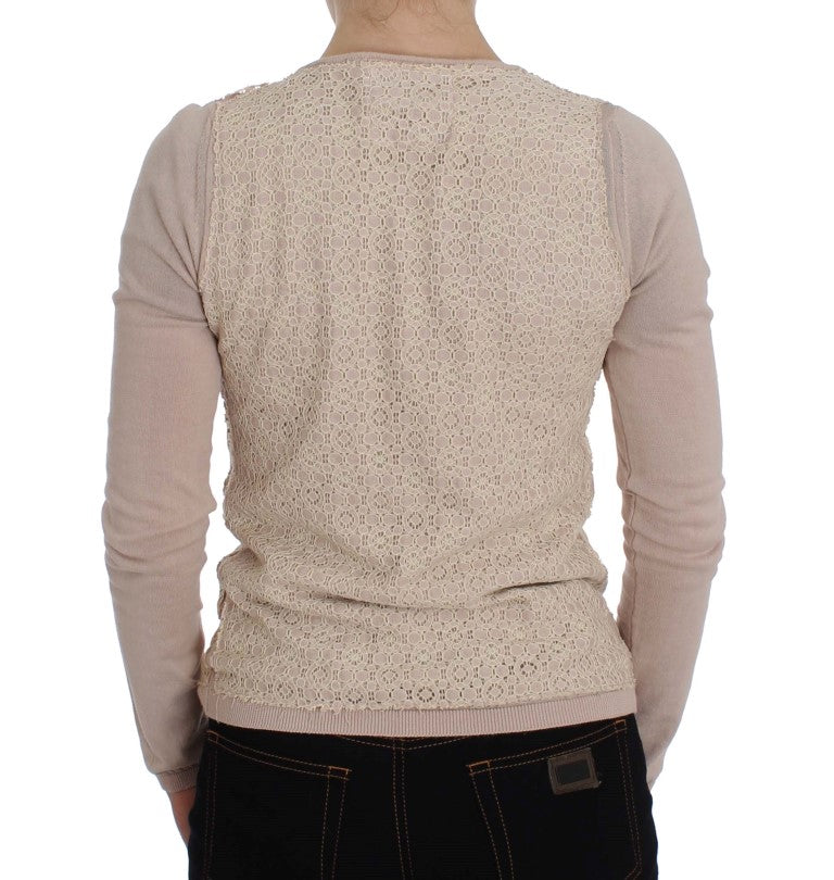 Elegant Pink Wrap Sweater Cotton Knit - The Luxe Alliance