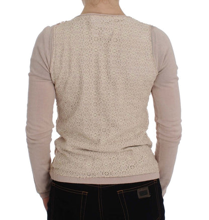 Elegant Pink Wrap Sweater Cotton Knit - The Luxe Alliance