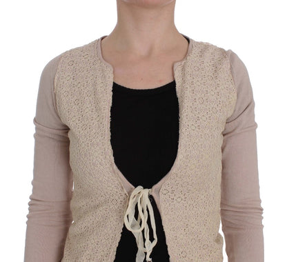 Elegant Pink Wrap Sweater Cotton Knit - The Luxe Alliance