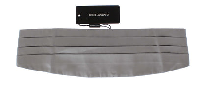  - Elegant Silver Silk Cummerbund