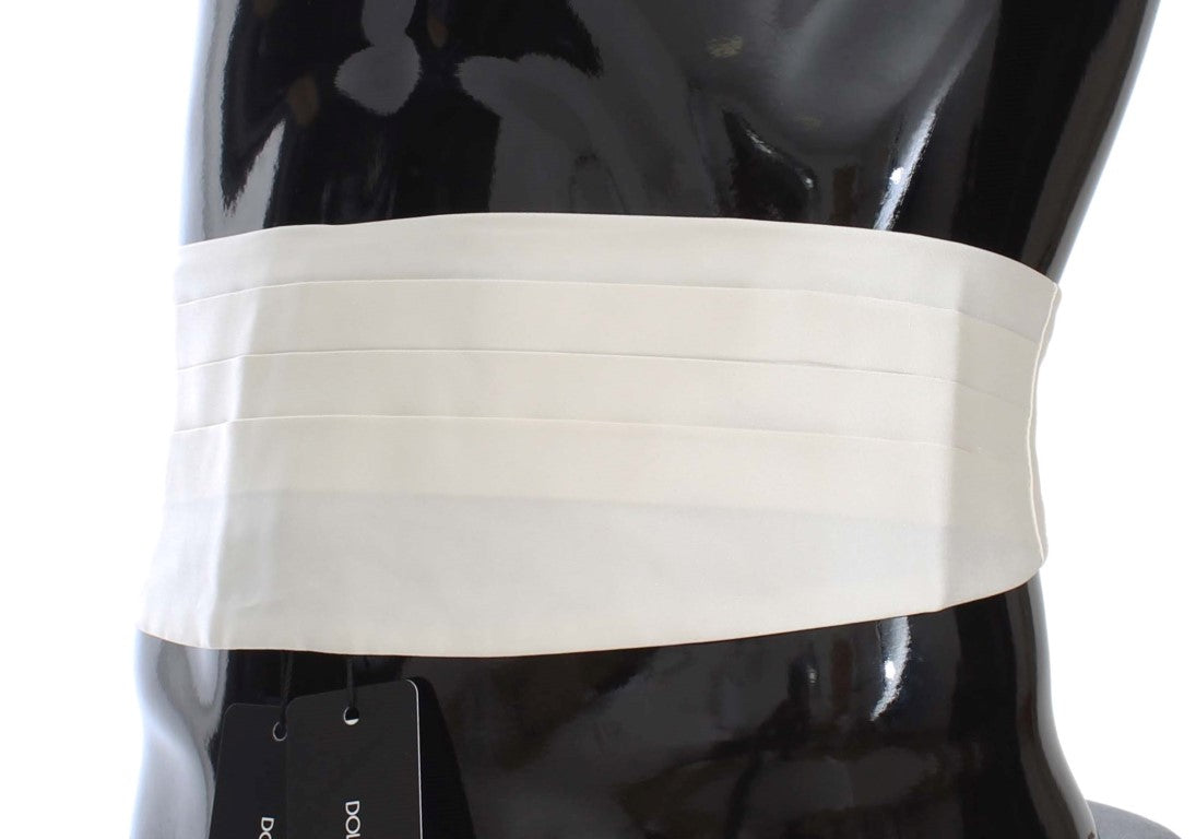  - Exclusive White Silk Cummerbund