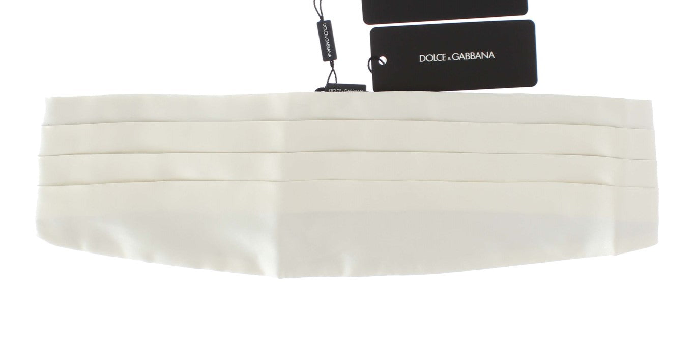  - Exclusive White Silk Cummerbund