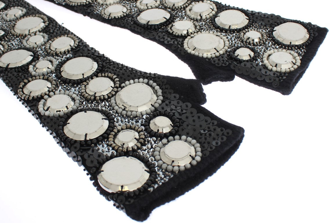  - Sequin Cashmere Fingerless Gloves