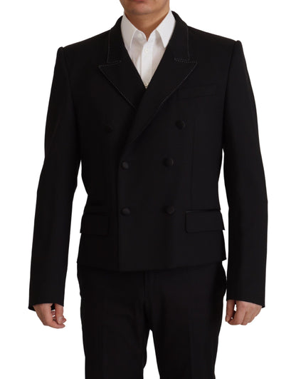  - Elegant Double Breasted Wool Blazer