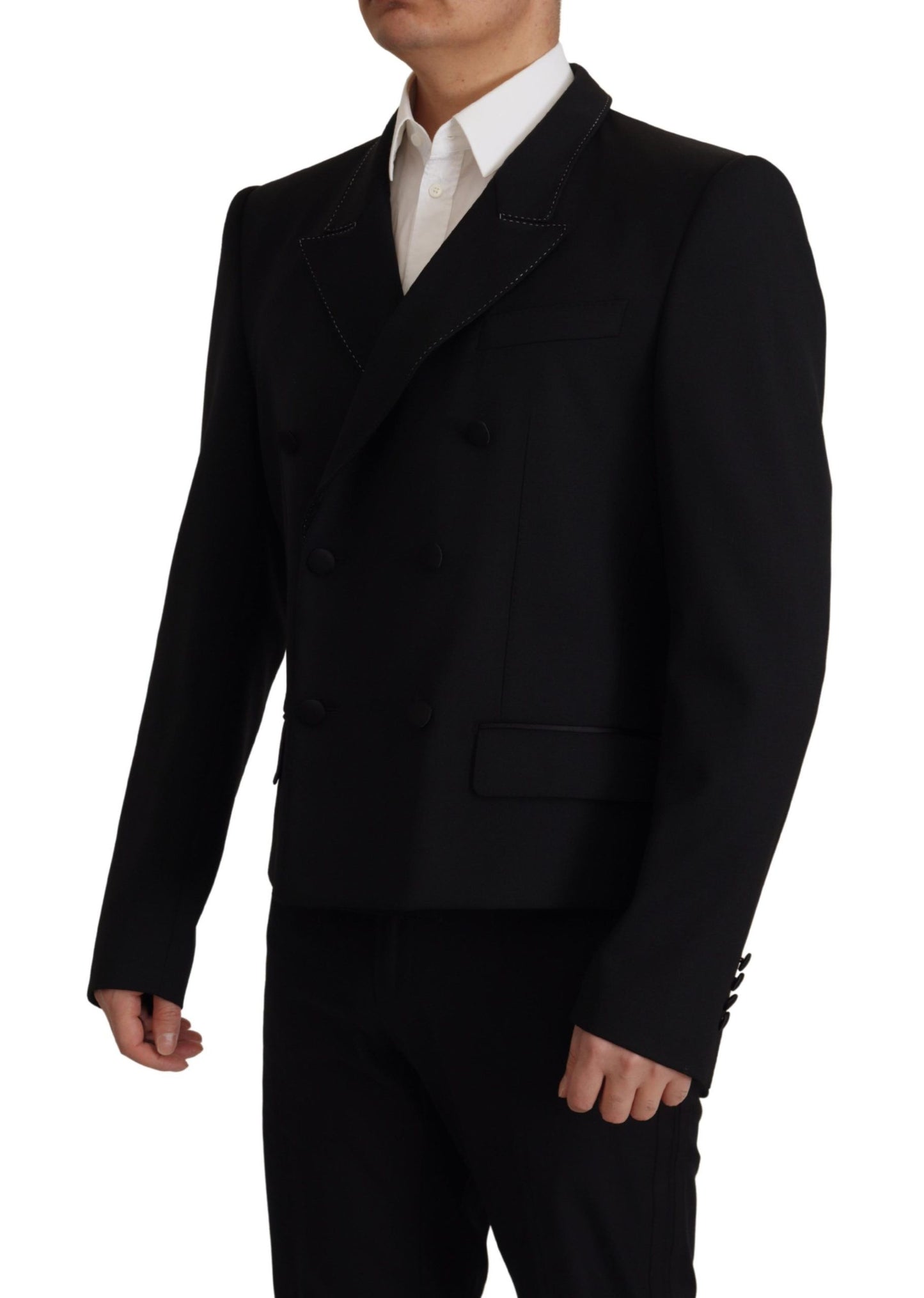  - Elegant Double Breasted Wool Blazer