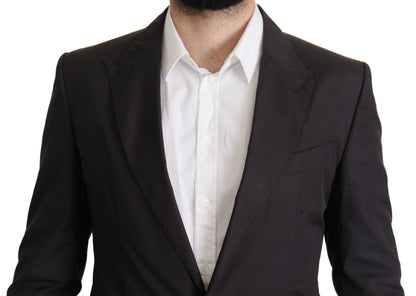  - Elegant Taormina Black Cotton Blazer