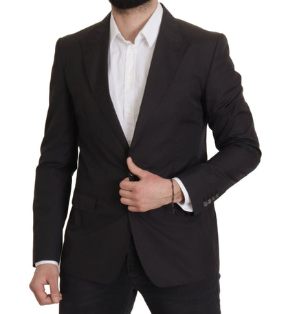  - Elegant Taormina Black Cotton Blazer