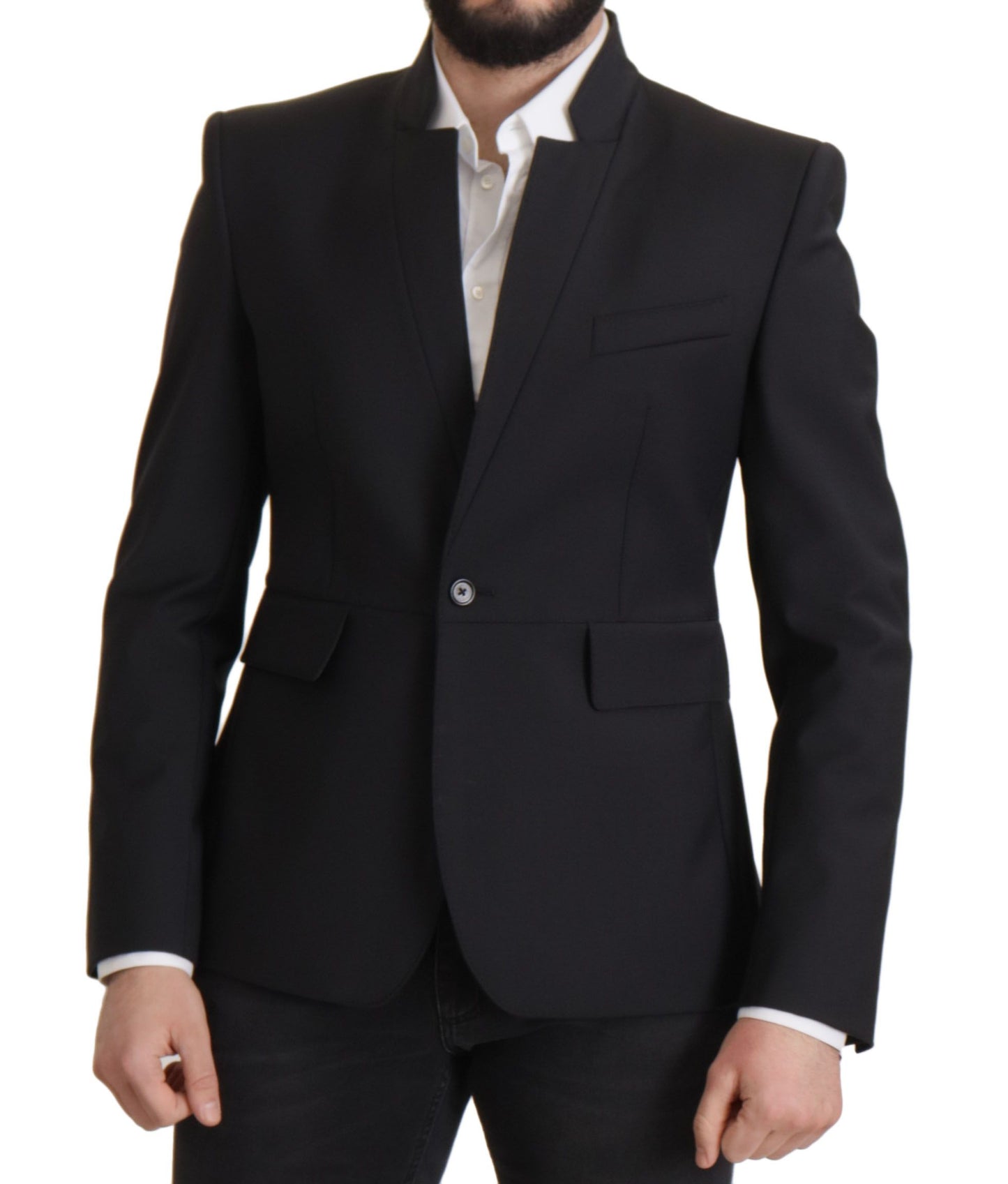  - Elegant Single-Breasted Wool Blazer