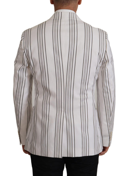  - Elegant Striped Cotton Blend Blazer