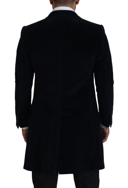  - Elegant Black Cotton Long Cardigan Jacket