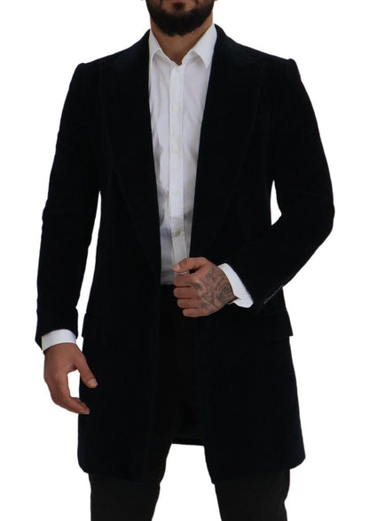  - Elegant Black Cotton Long Cardigan Jacket