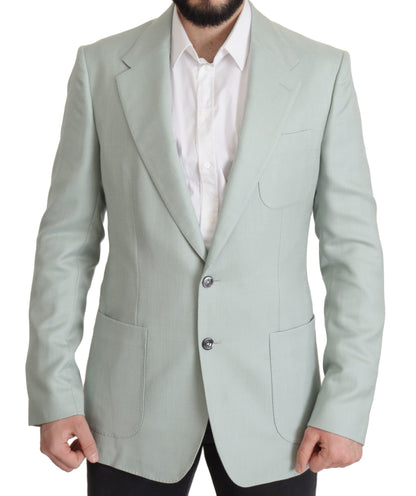  - Elegant Mint Green Silk-Cashmere Blazer