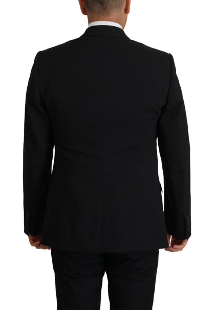  - Elegant Black Martini Blazer and Vest Ensemble