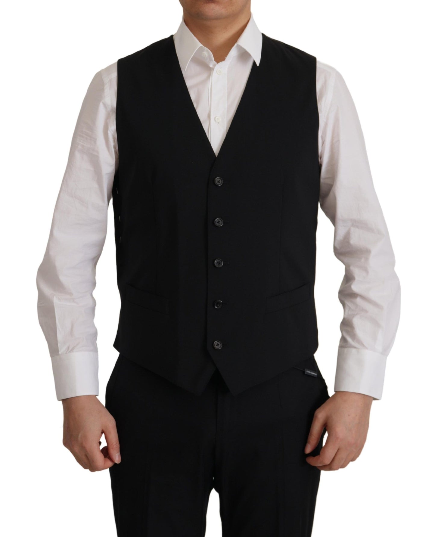  - Elegant Black Martini Blazer and Vest Ensemble