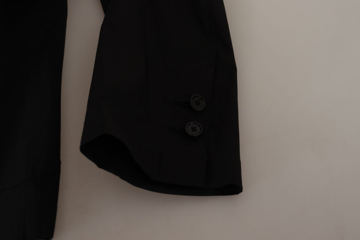  - Elegant Black Cotton-Wool Blend Blazer Jacket