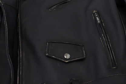 Dolce & Gabbana Black Leather Biker Jacket