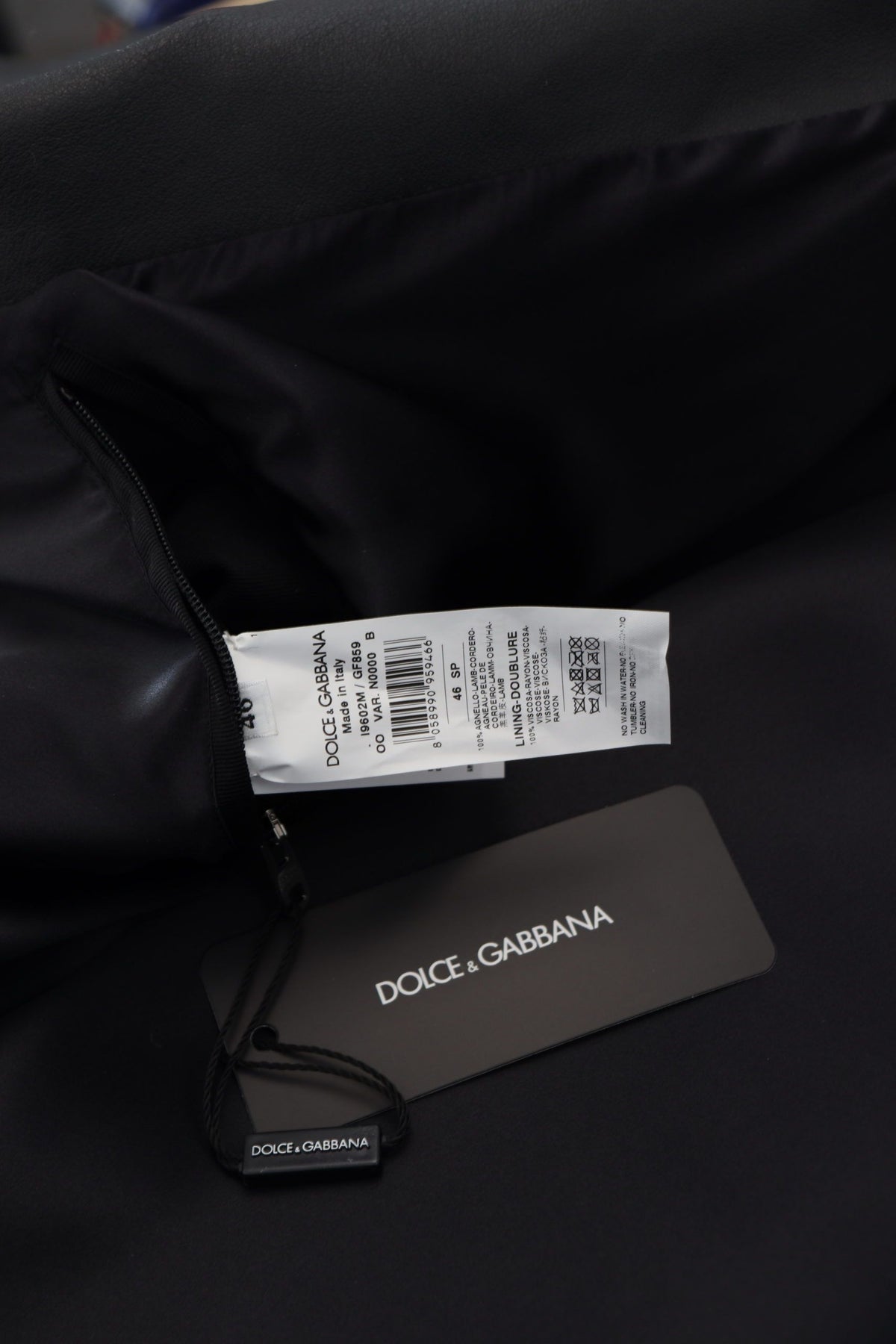 Dolce & Gabbana Black Leather Biker Jacket