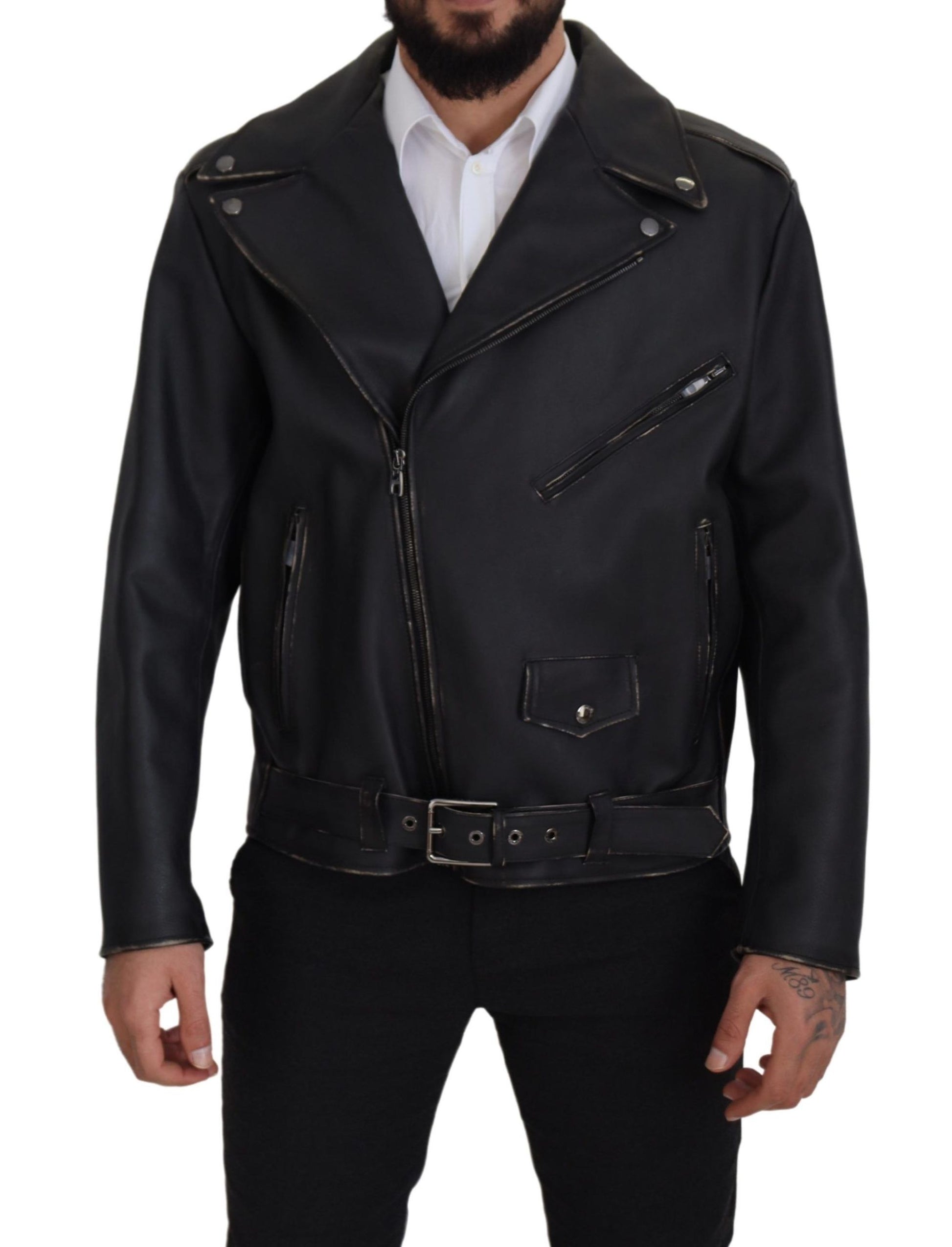 Black Leather Biker Jacket