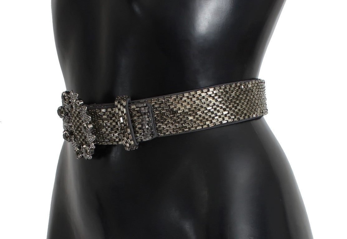  - Embellished Sequined Wide Waist Belt