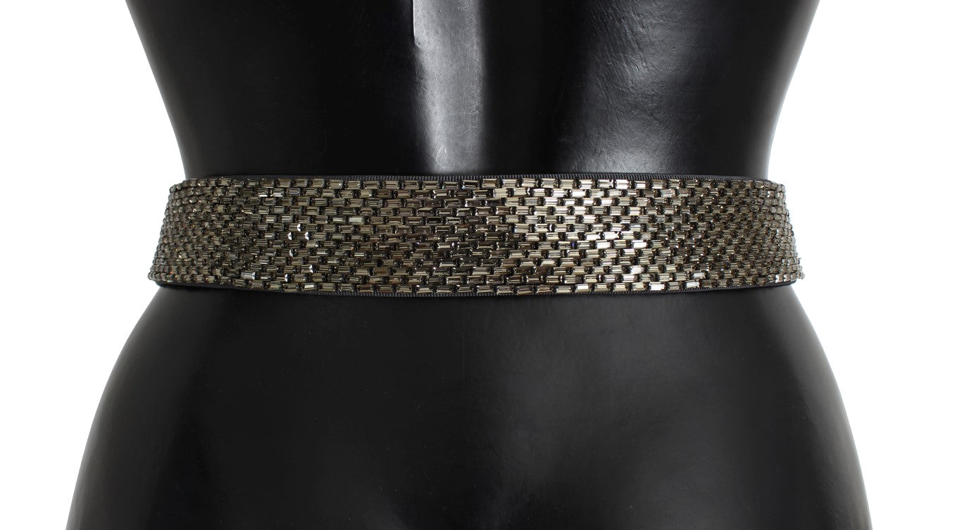  - Embellished Sequined Wide Waist Belt