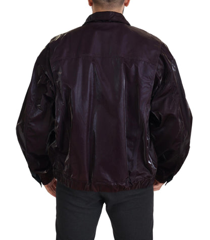  - Elegant Bordeaux Collared Jacket