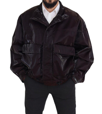  - Elegant Bordeaux Collared Jacket