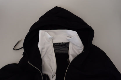  - Elegant Black Bomber Jacket with Hood