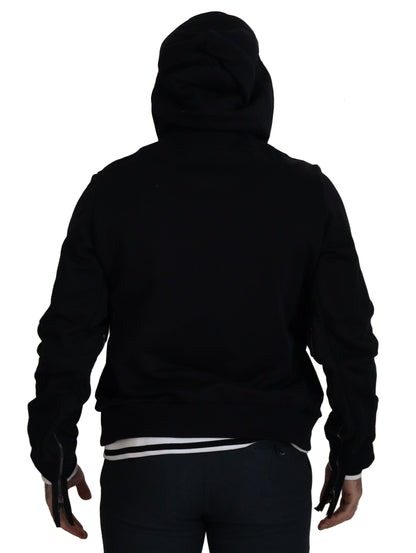  - Elegant Black Bomber Jacket with Hood