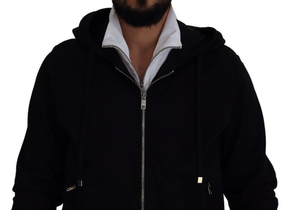  - Elegant Black Bomber Jacket with Hood