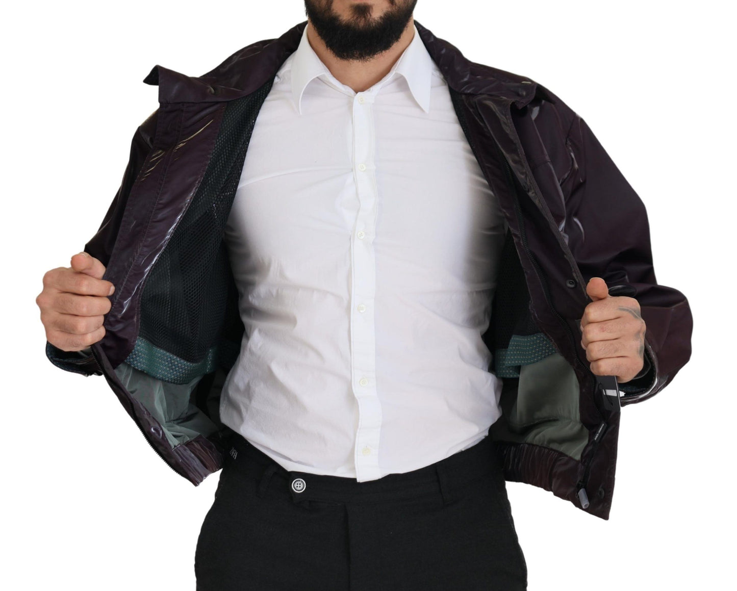  - Elegant Purple Biker Jacket