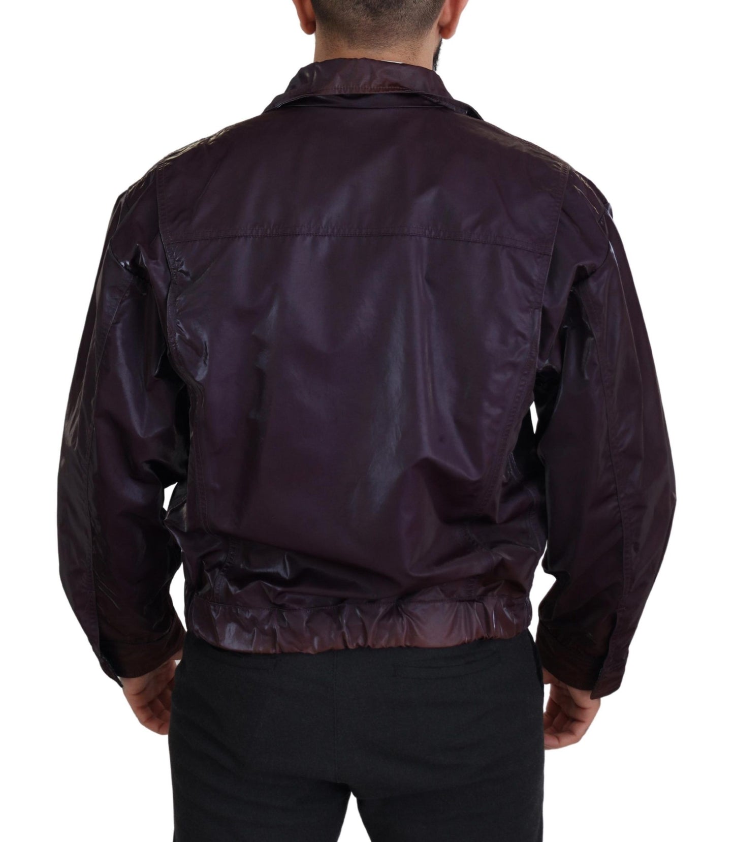  - Elegant Purple Biker Jacket