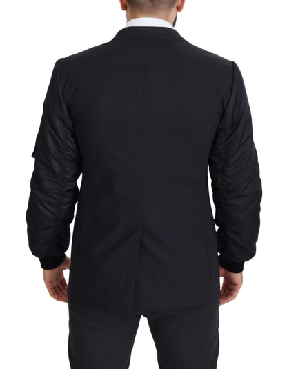  - Elegant Black Virgin Wool Jacket