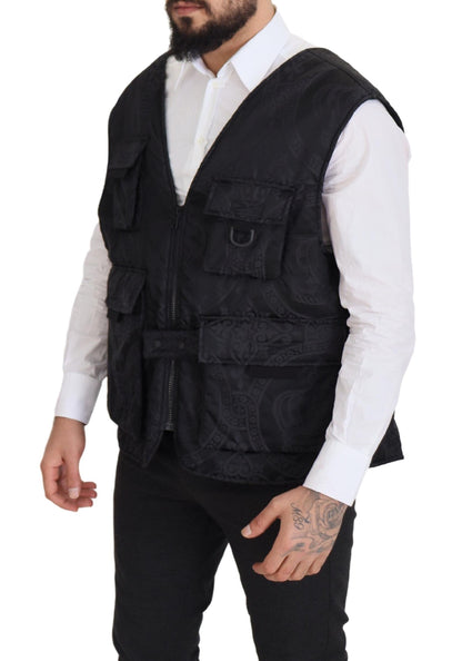  - Elegant Sleeveless Vest Jacket in Black