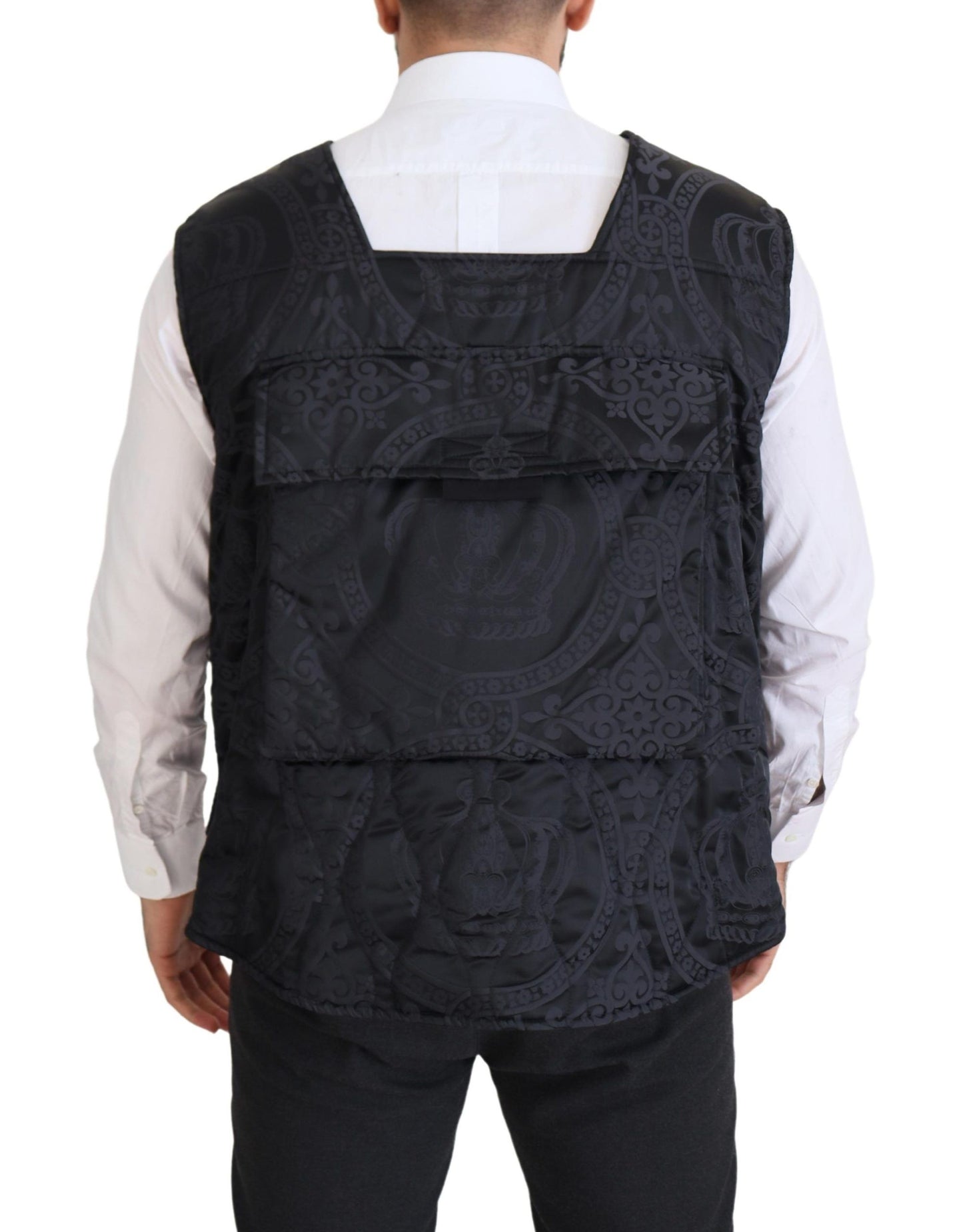  - Elegant Sleeveless Vest Jacket in Black