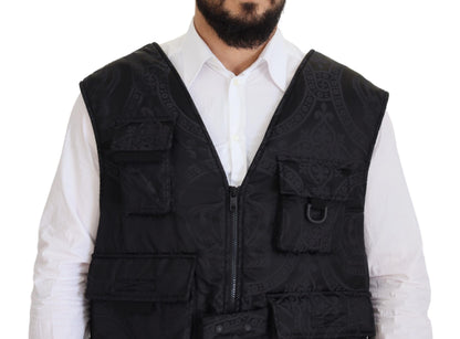  - Elegant Sleeveless Vest Jacket in Black