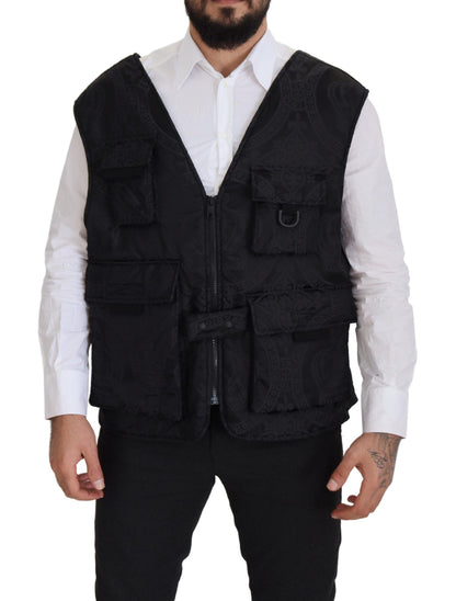  - Elegant Sleeveless Vest Jacket in Black