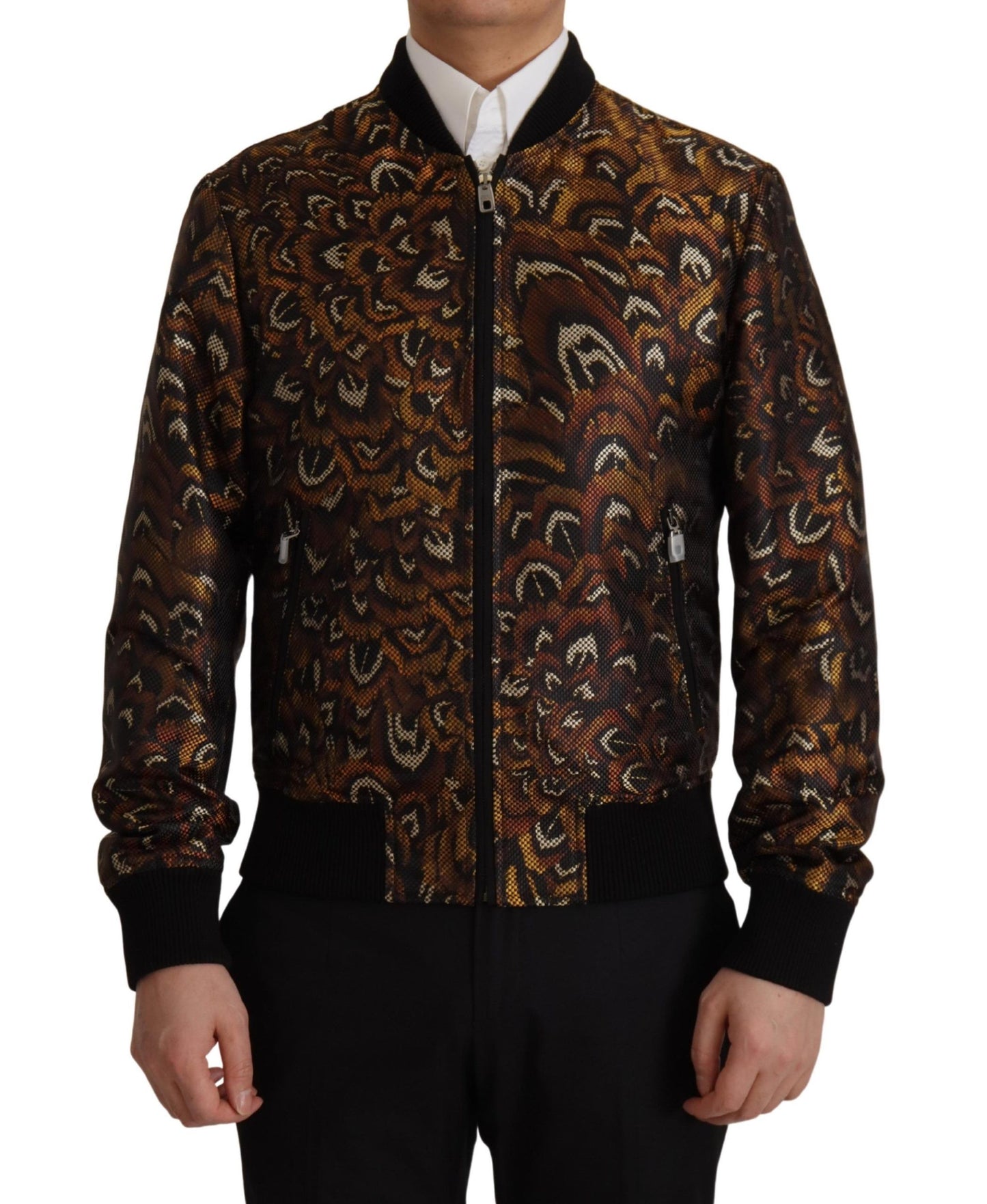  - Elegant Brown Blouson Jacket