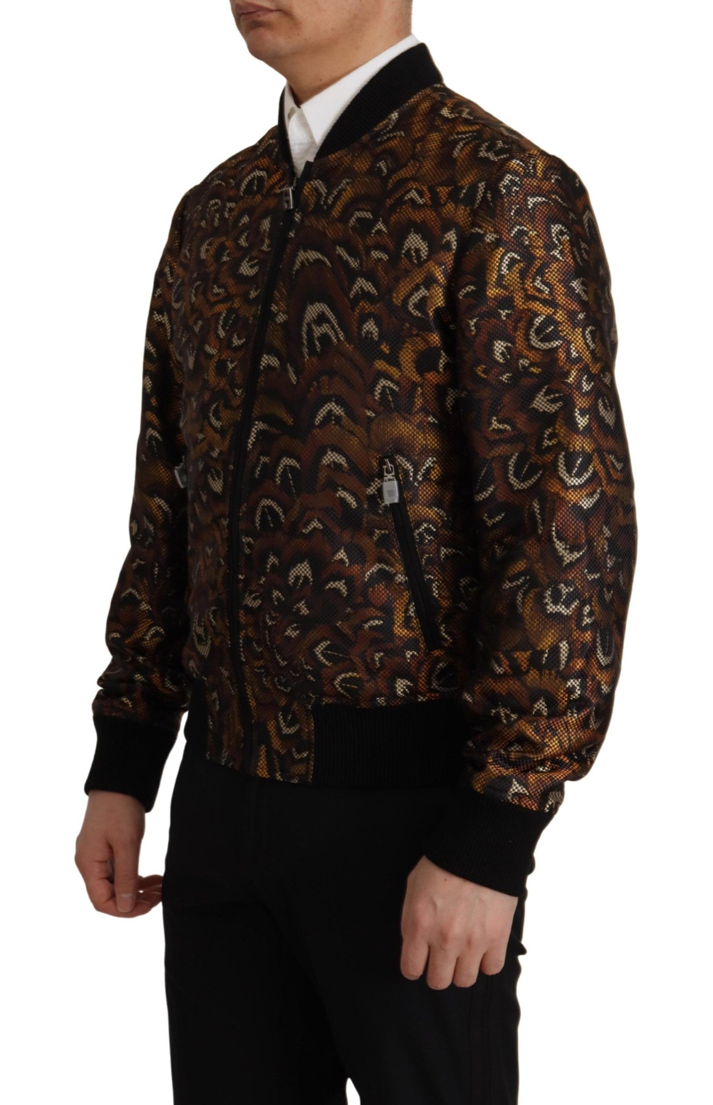  - Elegant Brown Blouson Jacket