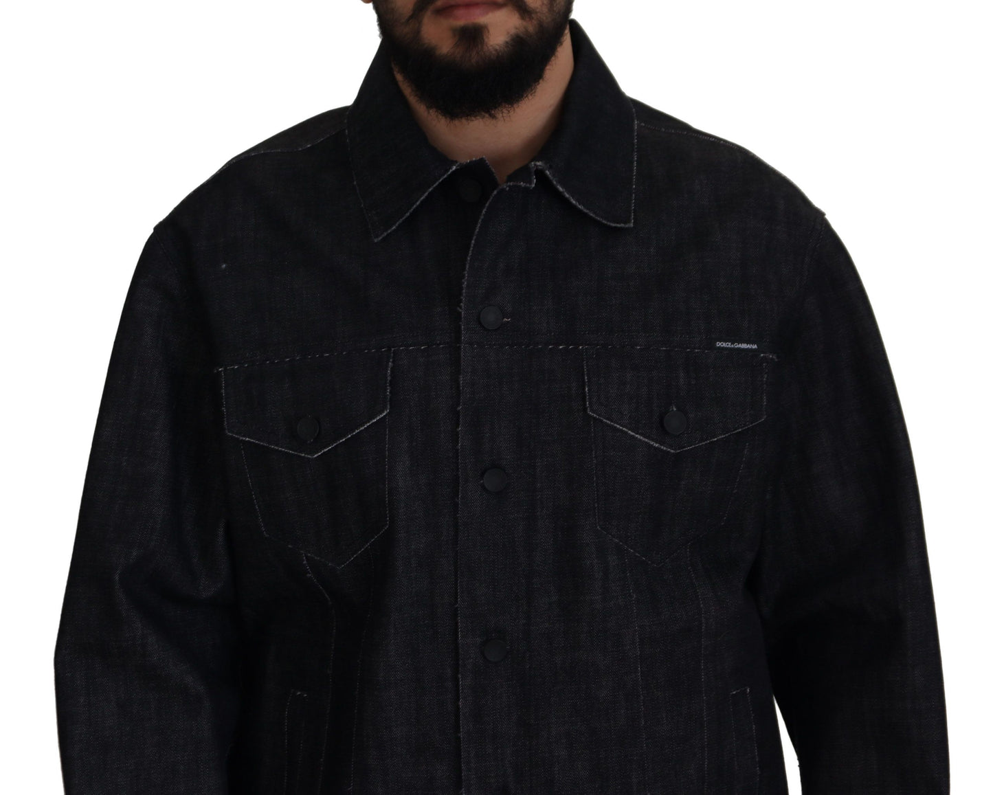  - Elegant Black Denim Jacket