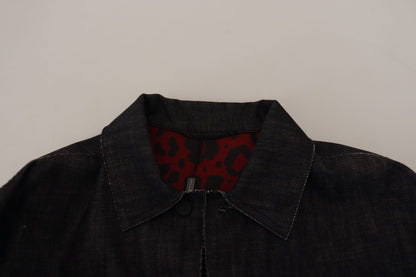  - Elegant Black Denim Jacket