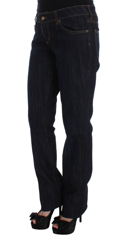 Chic Blue Straight Fit Designer Jeans - The Luxe Alliance