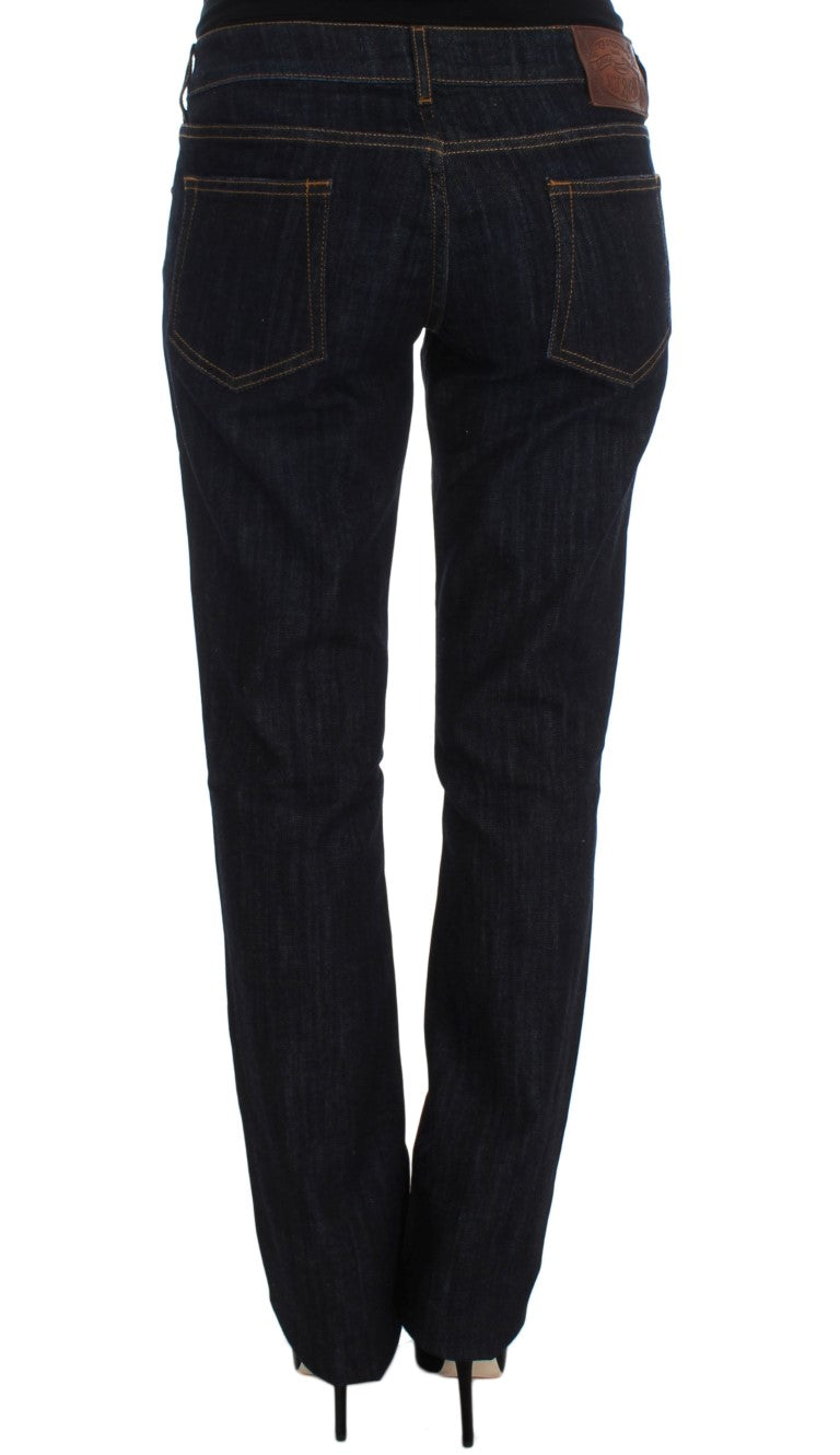 Chic Blue Straight Fit Designer Jeans - The Luxe Alliance