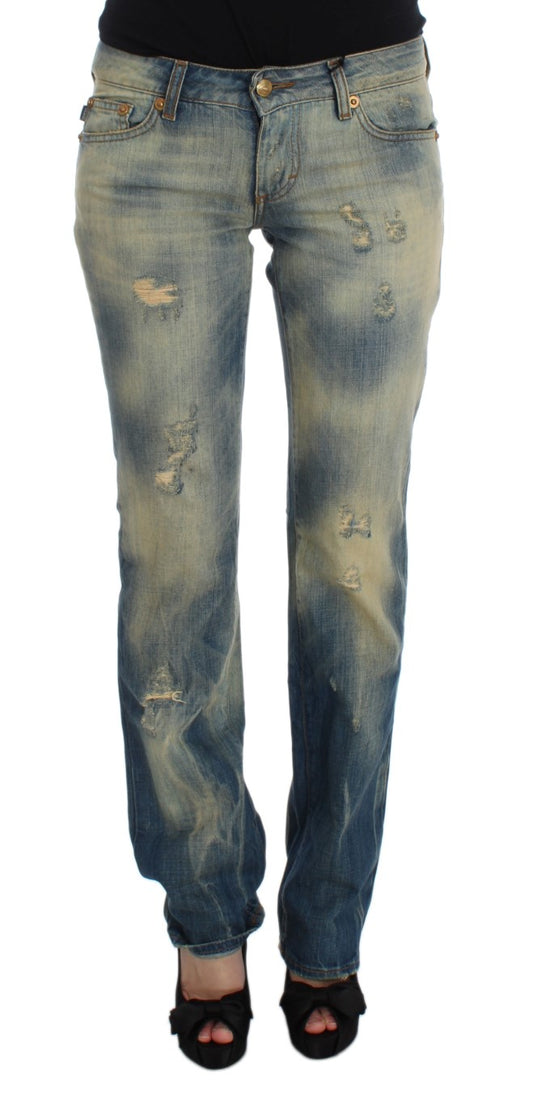 Elegant Slim Bootcut Blue Jeans - The Luxe Alliance